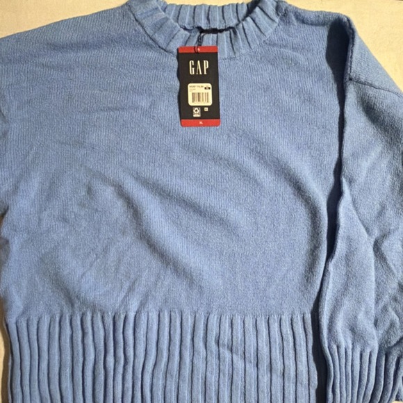 GAP Sweaters - GAP Women's Blue Cotton Knit Crew Neck Pullover Sweater XL Ribbed Long Sleeve